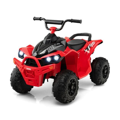 12V Kids Ride On ATV with 2 Speeds and LED Lights-Red