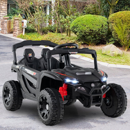 12V Kids Ride On Car Electric UTV with LED Lights and Music-Black