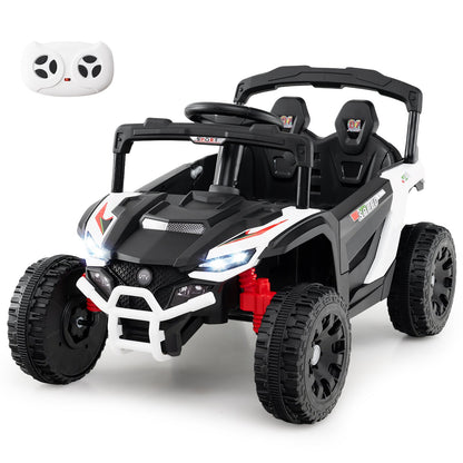 12V Kids Ride On Car Electric UTV with LED Lights and Music-White