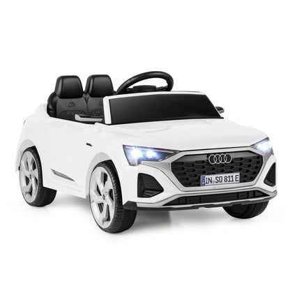 12V Kids Ride On Car with Remote Control and 4 Wheels Suspension-White