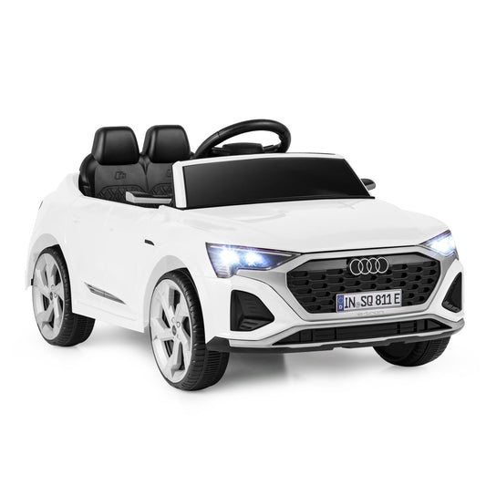 12V Kids Ride On Car with Remote Control and 4 Wheels Suspension-White