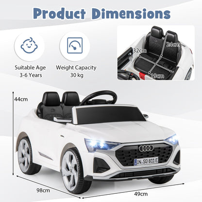 12V Kids Ride On Car with Remote Control and 4 Wheels Suspension-White