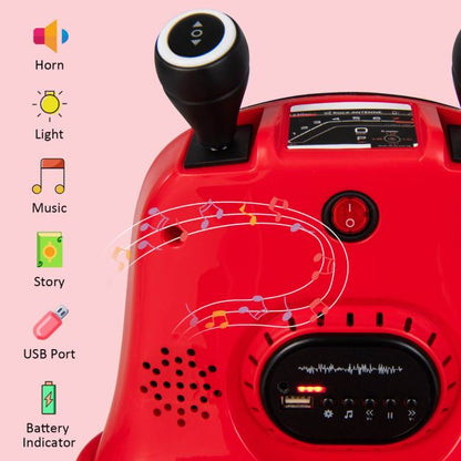 12V Kids Ride On Electric Bumper Car with Dual Joysticks and Remote Control-Red