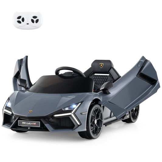 12V Kids Ride on Car with Hydraulic Doors Licensed Lamborghini Revuelto-Grey