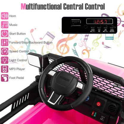 12V Kids Ride on Car with Remote Control and Music-Pink