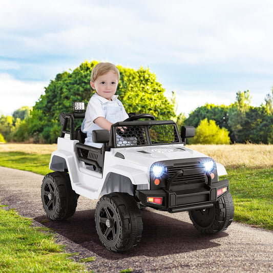 12V Kids Ride on Car with Remote Control and Music-White