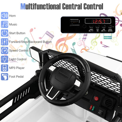 12V Kids Ride on Car with Remote Control and Music-White