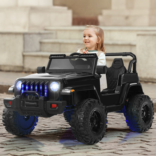 12V Kids Ride on Truck with 2.4G Parental Remote Control and Music-Black