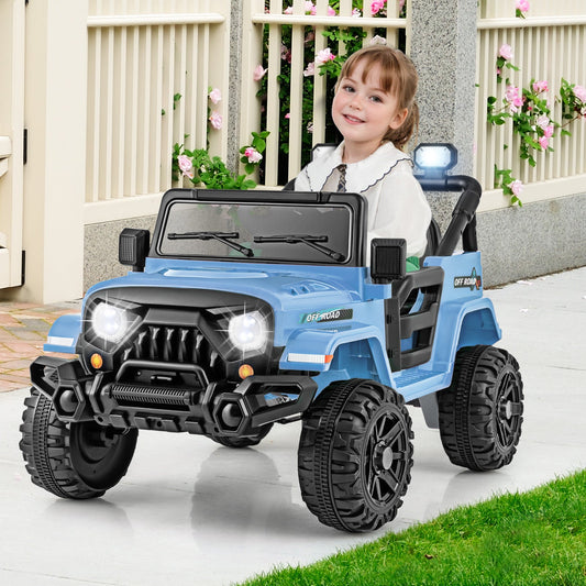 12V Kids Ride on Truck with Remote Control and 3 Speeds-Blue