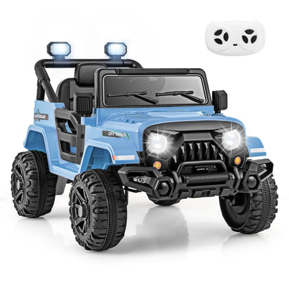12V Kids Ride on Truck with Remote Control and 3 Speeds-Blue