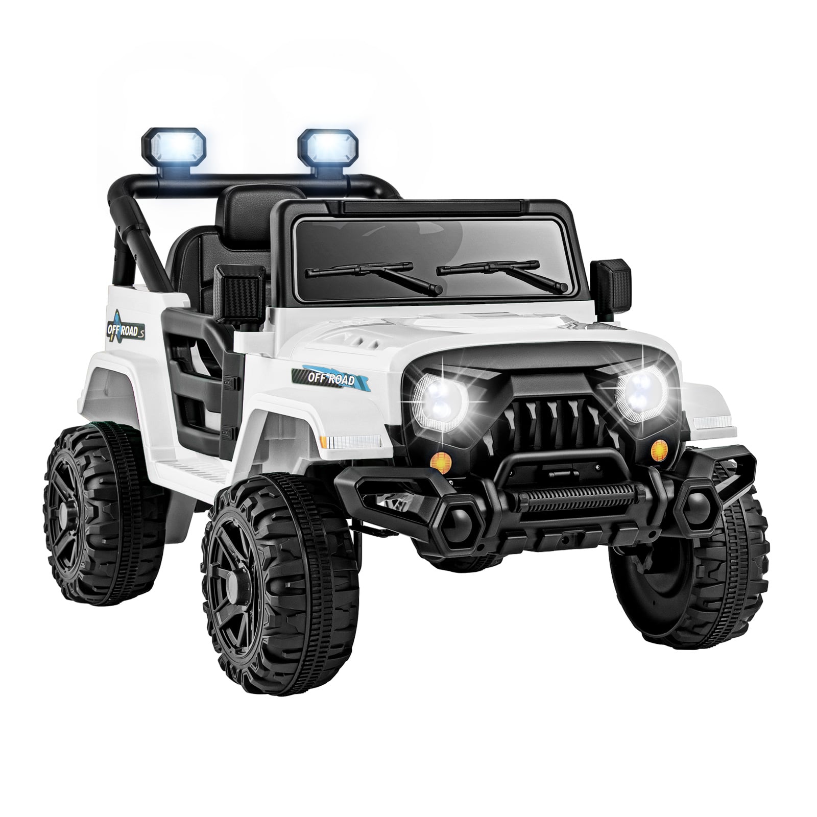 12V Kids Ride on Truck with Remote Control and 3 Speeds-White