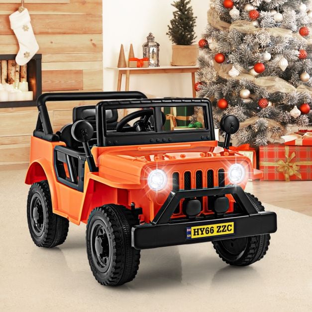 12V Kids Ride on Truck with Remote Control and 3 Speeds for Children-Orange