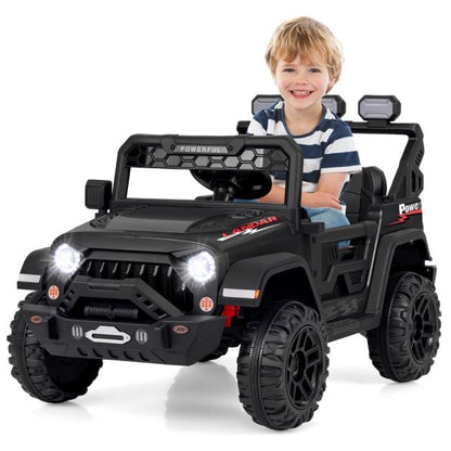 12V Kids Ride on Truck with Remote Control and Wireless Connection-Black