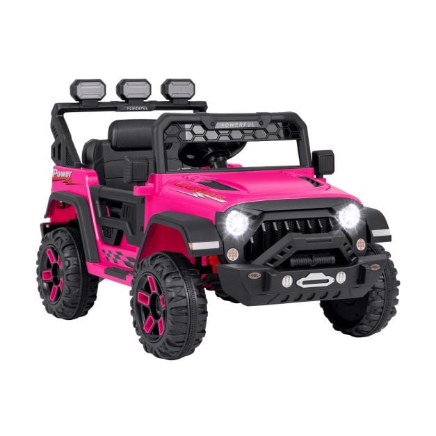 12V Kids Ride on Truck with Remote Control and Wireless Connection-Pink