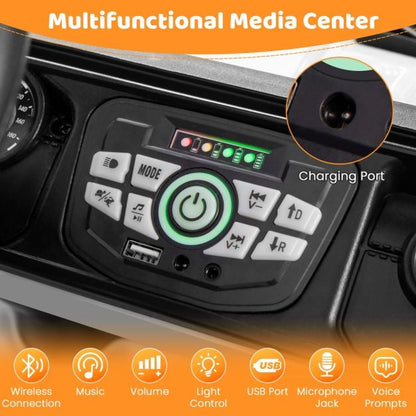 12V Kids Ride on Truck with Remote Control and Wireless Connection-White