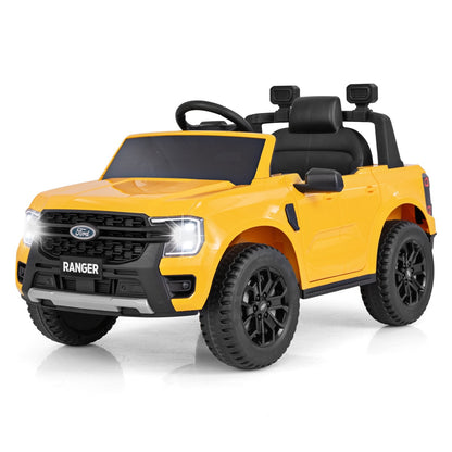 12V Licensed Ford Ranger Kids Ride on Car with Remote Control-Yellow
