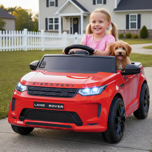 12V Ride on Car with Remote Control and Music Licensed Land Rover-Red