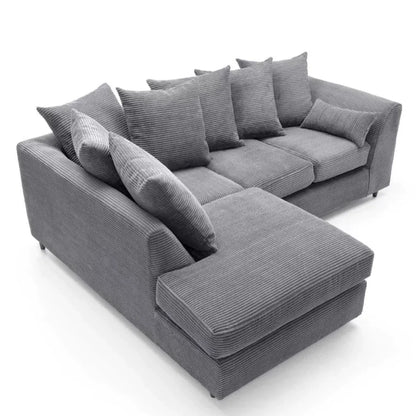 Jumbo Cord Grey Corner Sofa