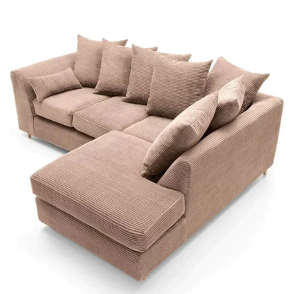 Jumbo Cord Brown Corner Sofa