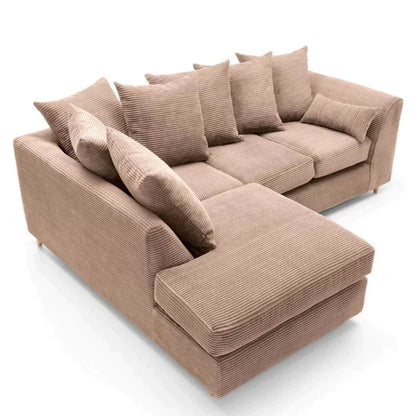 Jumbo Cord Brown Corner Sofa