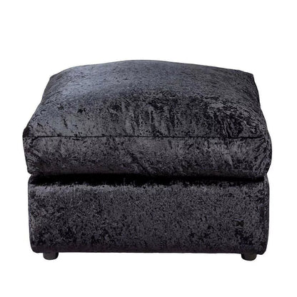 Classic Design Crushed Velvet Corner Sofa - Black