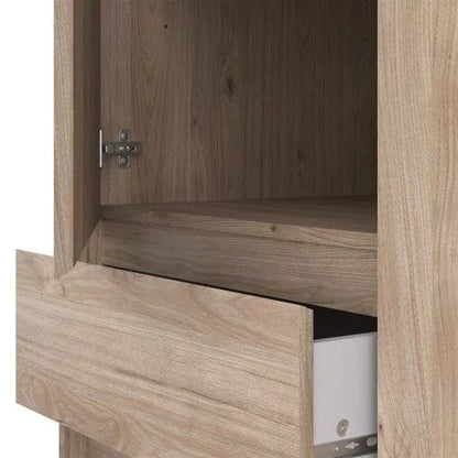 Classic Design Sliding Door Wardrobe with 3 Drawers - Jackson Hickory Oak