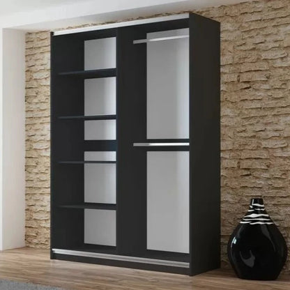 Lisa 2 Sliding Door Mirror Wardrobe White, Black, Grey