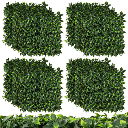 12 Pcs Faux Boxwood Panels with Insertable Branches