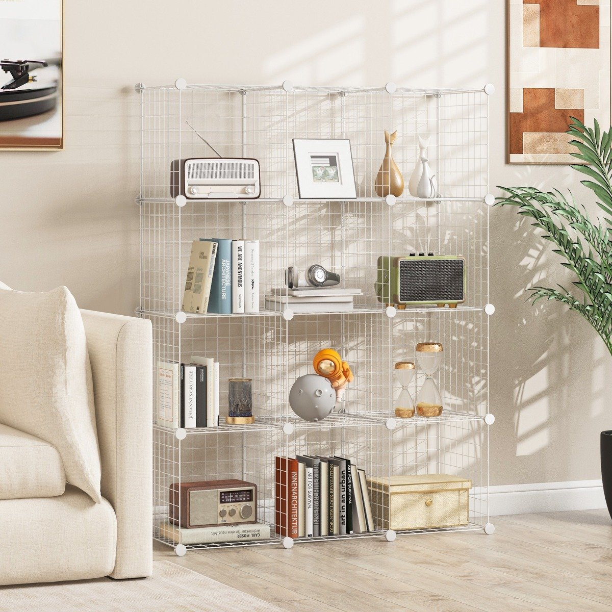 12 Wire Cube Storage Unit-White