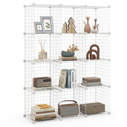 12 Wire Cube Storage Unit-White