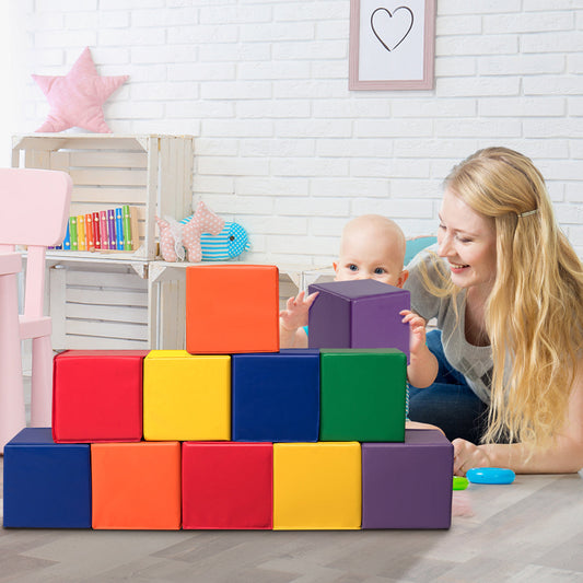 12 Pieces Foam Building Blocks for Kids Soft Foam Playset