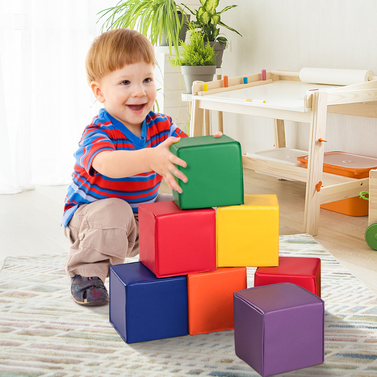 12 Pieces Foam Building Blocks for Kids Soft Foam Playset