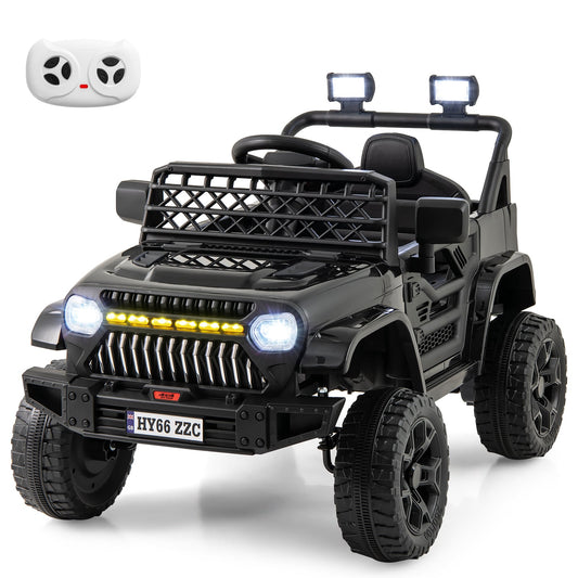 12V Kids Ride on Truck Battery Powered Car with Parental Remote-Black