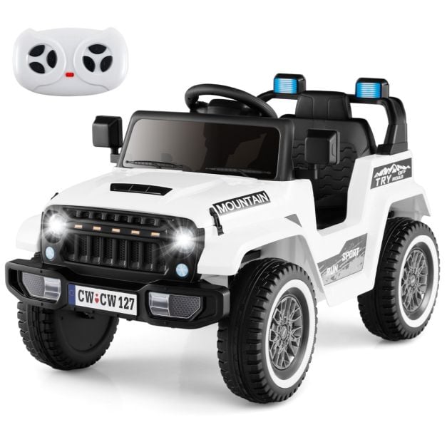 12V Kids Ride on Car with Soft Start and Battery Powered-White
