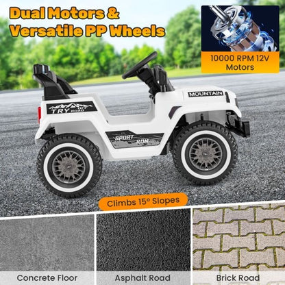 12V Kids Ride on Car with Soft Start and Battery Powered-White