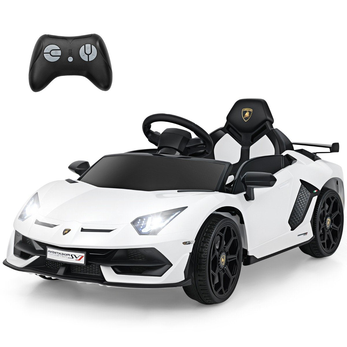 12V Licensed Lamborghini Kids Ride on Car with Remote Control-White