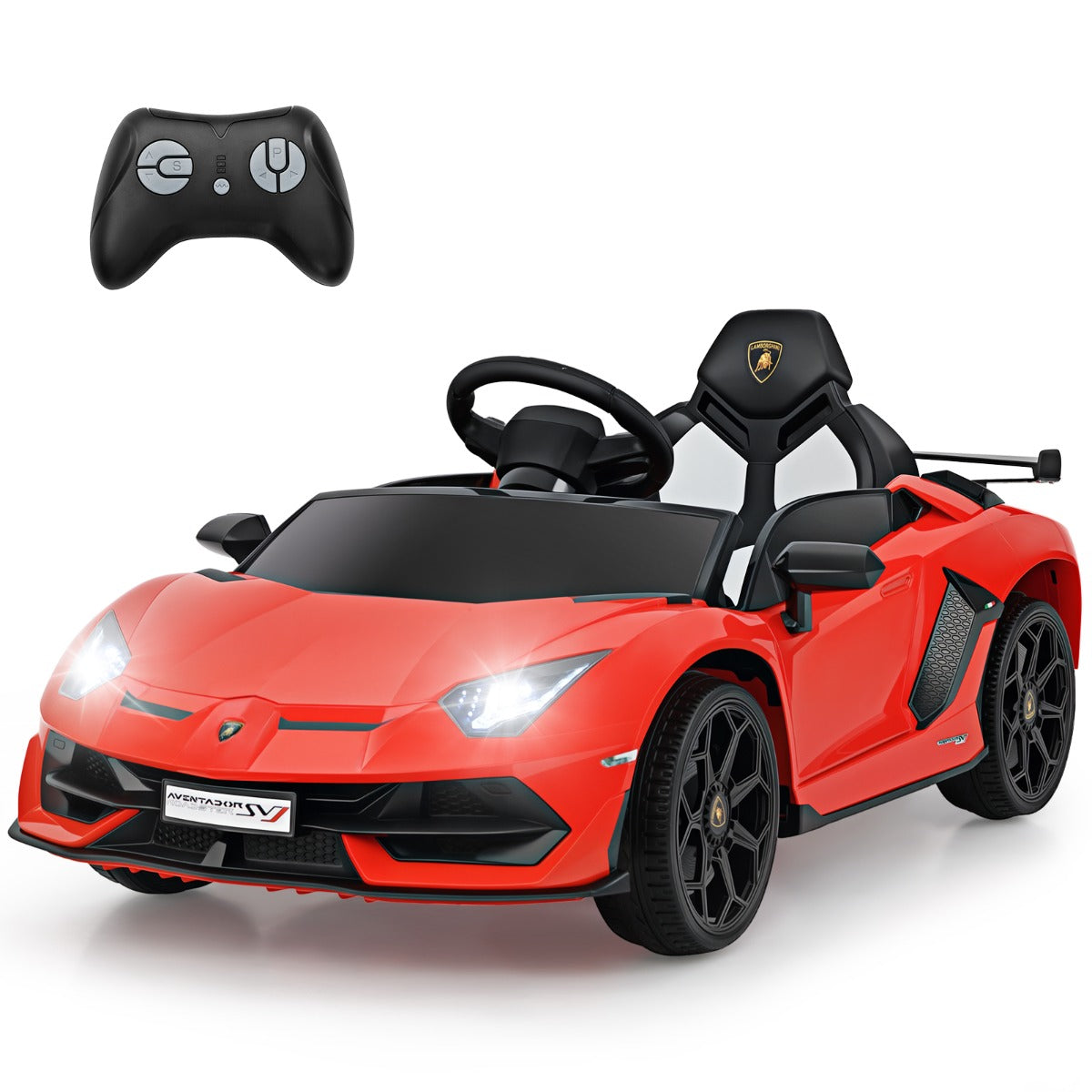 12V Licensed Lamborghini Kids Ride on Car with Remote Control-Red