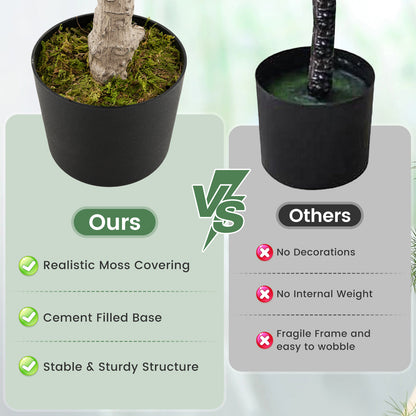 130CM Artificial Magnolia Tree Faux Wedding Flower Plant with Realistic Moss-2 Pack