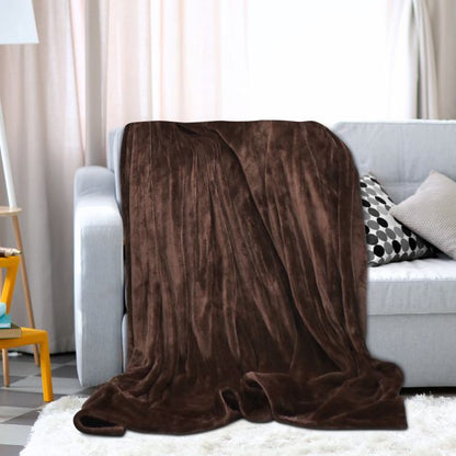 130 x 180 cm Electric Heated Blanket with 4 Heating Levels-Coffee