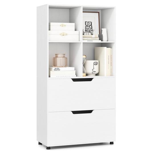 130CM 5-Tier Tall Freestanding Bookshelf in White