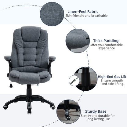 Vinsetto High Back Home Office Chair Computer Desk Chair w/ Arm, Swivel Wheels, Grey