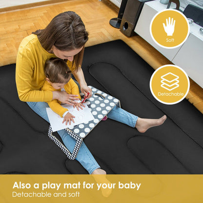 Double Sleeping Bag Extra Large Waterproof with Carrying Bag-Black