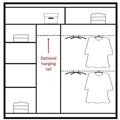 Broadland Sliding Door 203cm Wardrobe with Mirror - Black, White, Sonoma