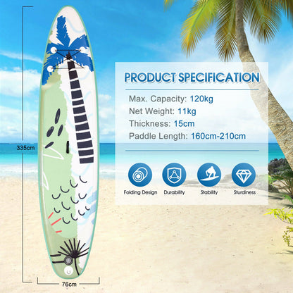 11FT Inflatable Stand Up Paddle Board SUP with Pump