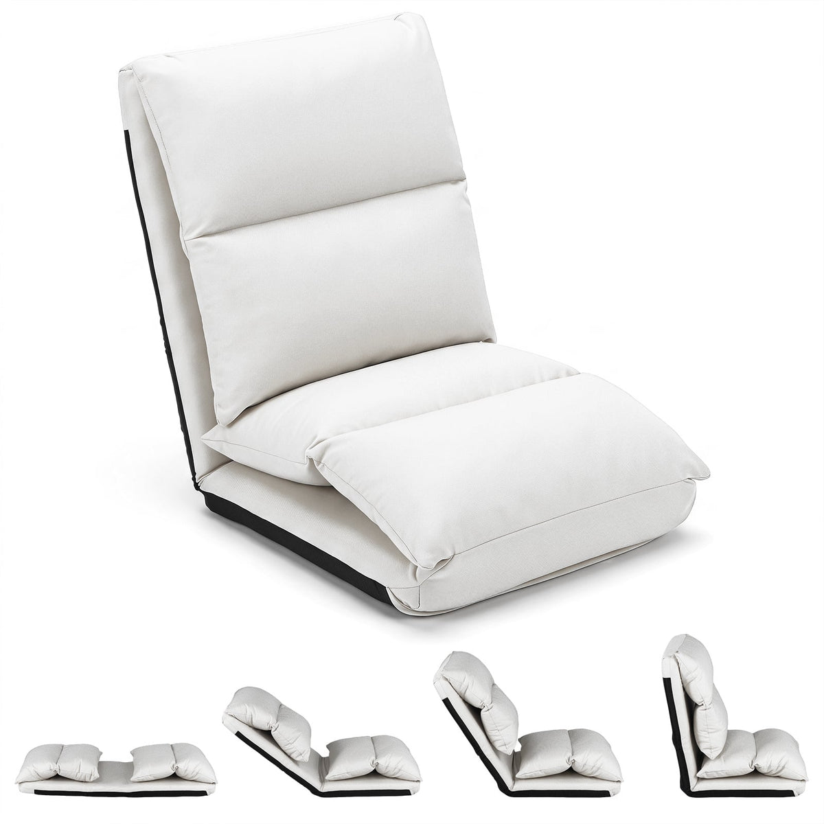 14-Level Adjustable Floor Chair in White