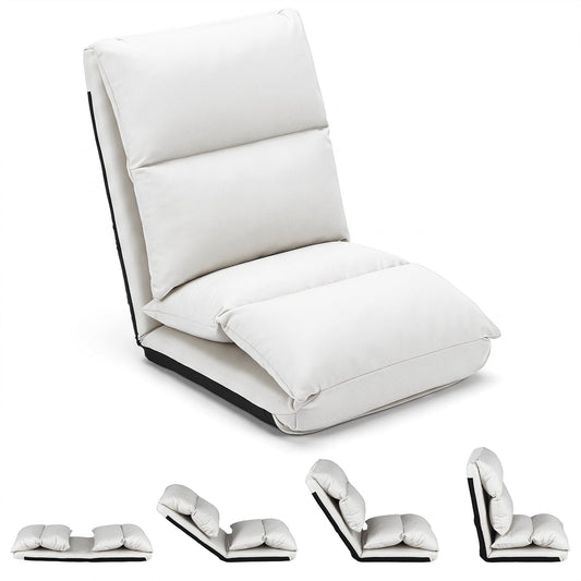 14-Level Adjustable Floor Chair in White