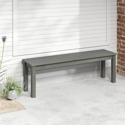 140CM HDPE Outdoor Bench Backless Patio Garden Bench for 2-3 People-Grey