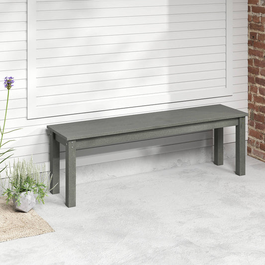 140CM HDPE Outdoor Bench Backless Patio Garden Bench for 2-3 People-Grey