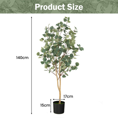 1.4/1.65 m Artificial Eucalyptus Tree with Silver Dollar Leaves-1.4 m