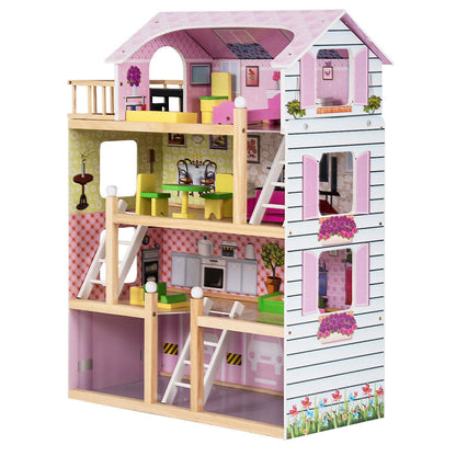 Wooden Doll's House with Accessories